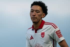Rio Allan scored Boro's consolation goal with a late penalty in the 4-1 loss at struggling Radcliffe. Photo by Wandering Photography