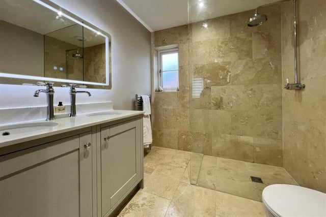 One of the contemporary shower rooms.