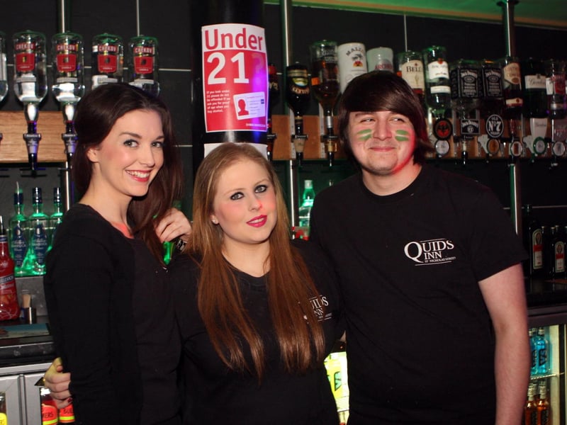 Helen, Holly and Keown serving the punters in Quids Inn
