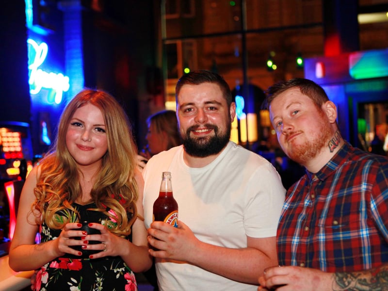 Abi, Jamie and Joseph enjoying a big night out in Blue Lounge