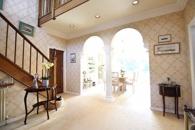 The entrance hall and dining room.