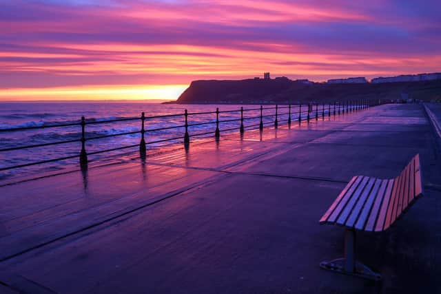 North Bay and Scarborough Castle below some stunning colours. photo: Beverley Senturk