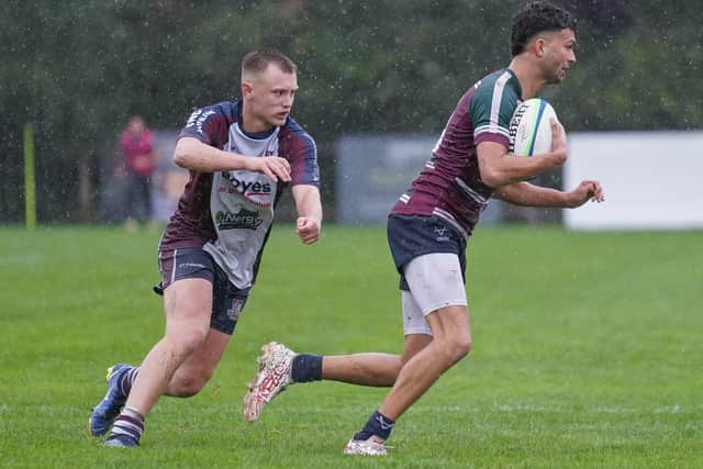Debutant Archie Pickup, left, in action for Ben Fiden's in-form Scarborough RUFC side.