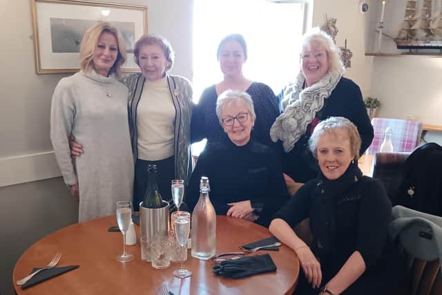 Barbara Benson-Smith (second left) enjoys a recent reunion with some of her dance students at The Hart Inn, Sandsend.