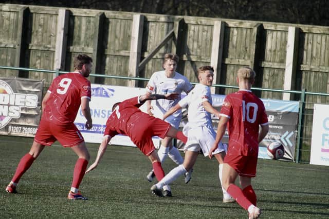Bridlington Town lost 4-0 at Consett. Photo by Alexander Fynn