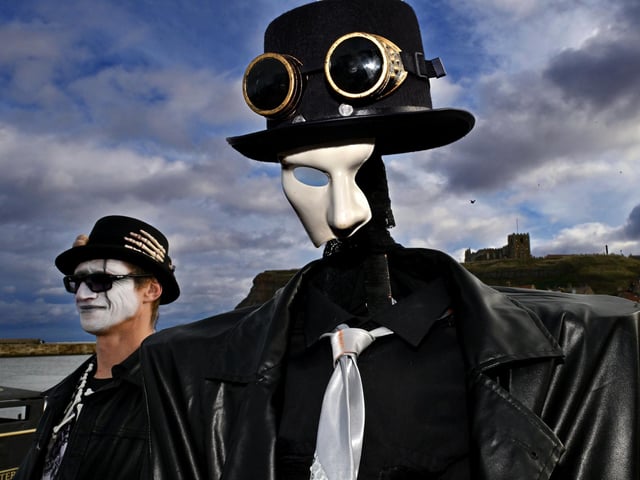 The Whitby Goths Festival, taking in the view.