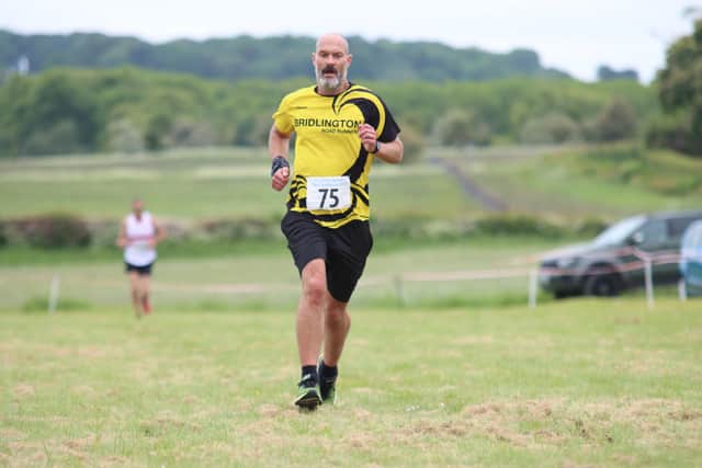 Bridlington Road Runners' Alan Feldberg in action at the Top of the Wolds 10K Challenge.