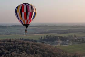Balloonist John Till above Castle Howard. 
picture by Nick Howard