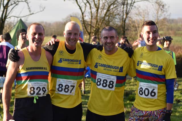 The first four for Scarborough AC are, from left, Glyn Hewitt ,Ian Spence, Matt Jones, and Daniel Bateson