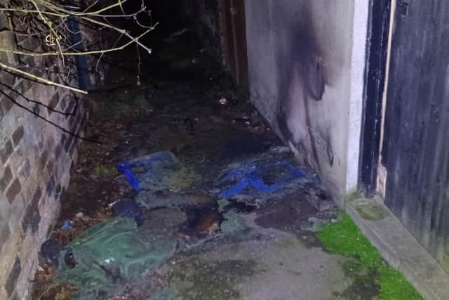 Two bins were torched in a Scarborough alleyway.
