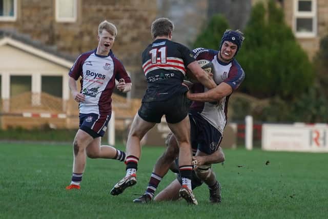 Nat Parker is halted in his tracks by Old Brods. Photo by Charlie Hopper