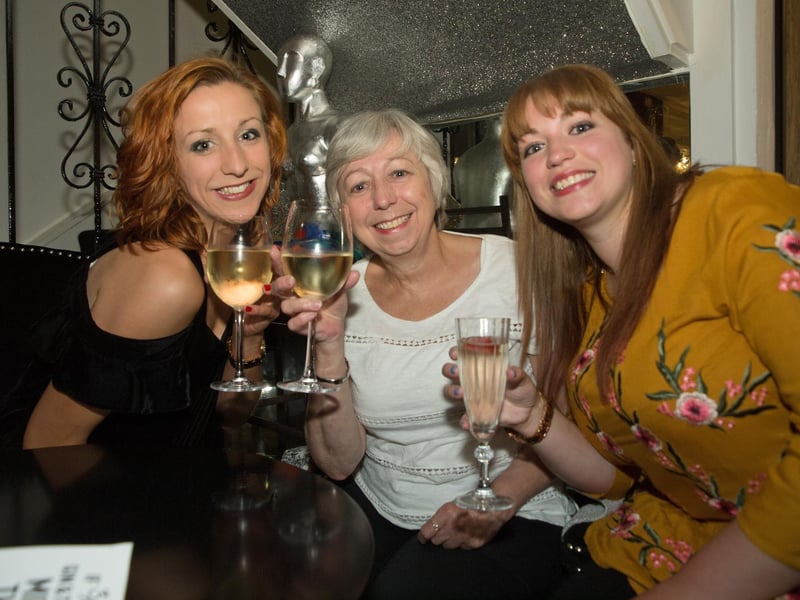 Hannah, Carol and Harmony enjoying their wine in The Ink Bar. 
152256b