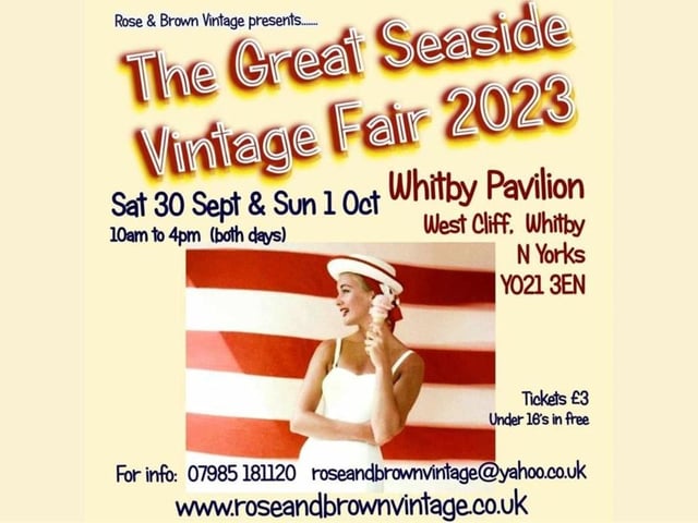 The Great Seaside Vintage Fair is coming to Whitby Pavilion on September 30 until October 1. With more than 40 stalls of genuine vintage from the 20's to the 80's spread out in the spacious Northern Lights Suite of the Pavilion with spectacular sea views, in the lovely seaside town of Whitby.