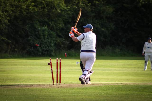 An Ebberston CC 2nds batsman is clean-bowled.