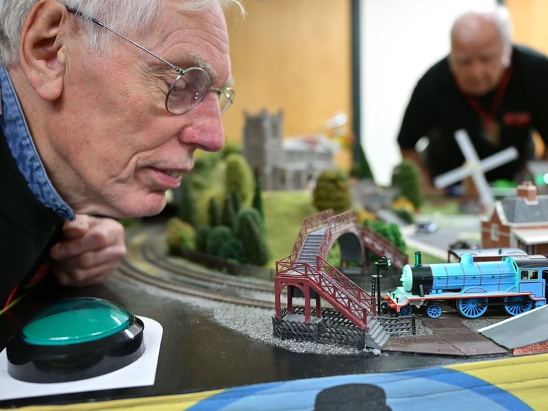Ian at the Model Railway exhibition. photo: Richard Ponter