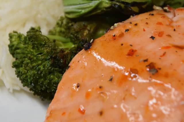 The Magpie Cafe recipe of the week: sweet chilli glazed salmon with coconut rice.
