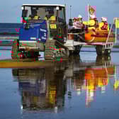 Bridlington RNLI D-Class lifeboat 'Ernie Wellings' launching. Photo: RNLI/Mike Milner.