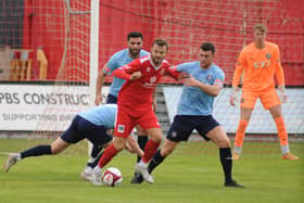 Lewis Dennison put Brid Town ahead late on at Newton Aycliffe, but the hosts levelled in the closing moments.