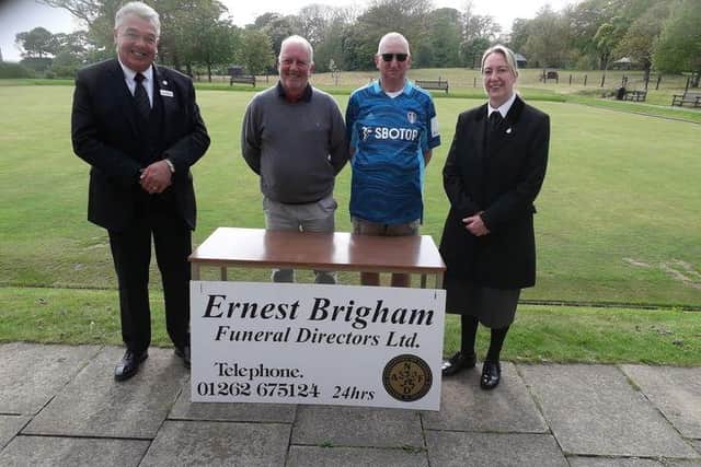 The presentations at the end of the Bridlington Bay Over-60s Singles on Friday, Ronnie Noble left and Billy Holdsworth right
