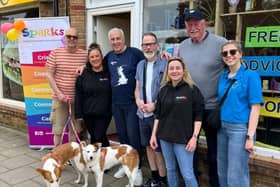 L-R - Michael Whiteley (Trustee Chair at Sparks), Zoe Speight (Life Coach at Sparks, Nigel Wood, Phil Hay, Nicky Grunwell (Life Coach at Sparks) and Trevor Bull and Eleanor Wood.