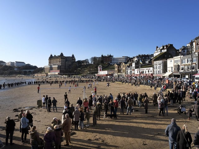 For most of the country this is a day for leftovers and TV, but if you are from Scarborough you know this is a day to go out and watch the firemen and fishermen play football on the beach.