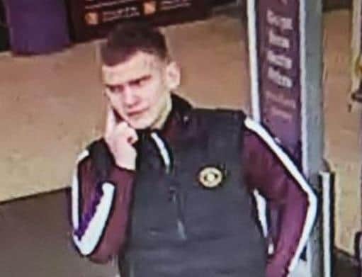 CCTV image of a man police would like to speak to following a theft from Sainsbury's on Falsgrave Road in Scarborough.