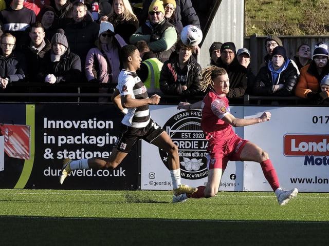 Kieran Burton and his fellow Boro defenders endured a tough day in the home loss against Darlington.