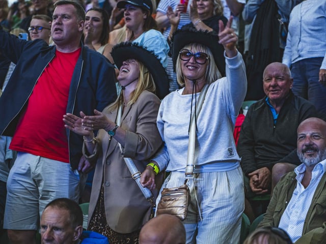 Fans enjoying their night out at Scarborough.
