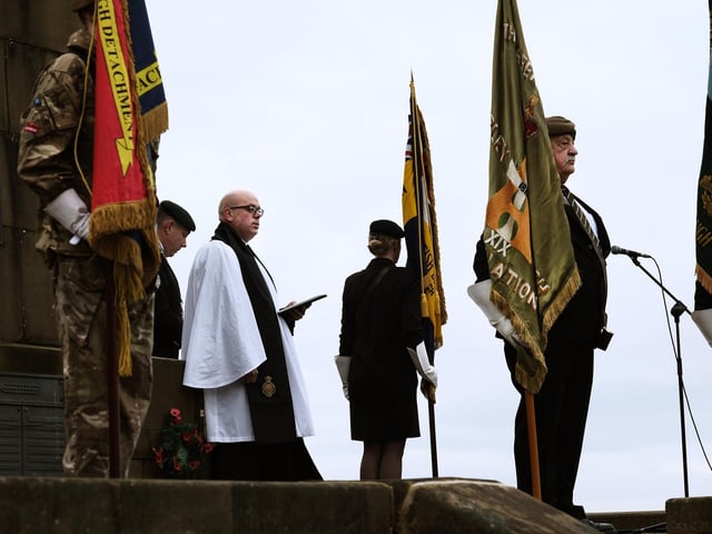 Rev Joe Kinsella leads the service