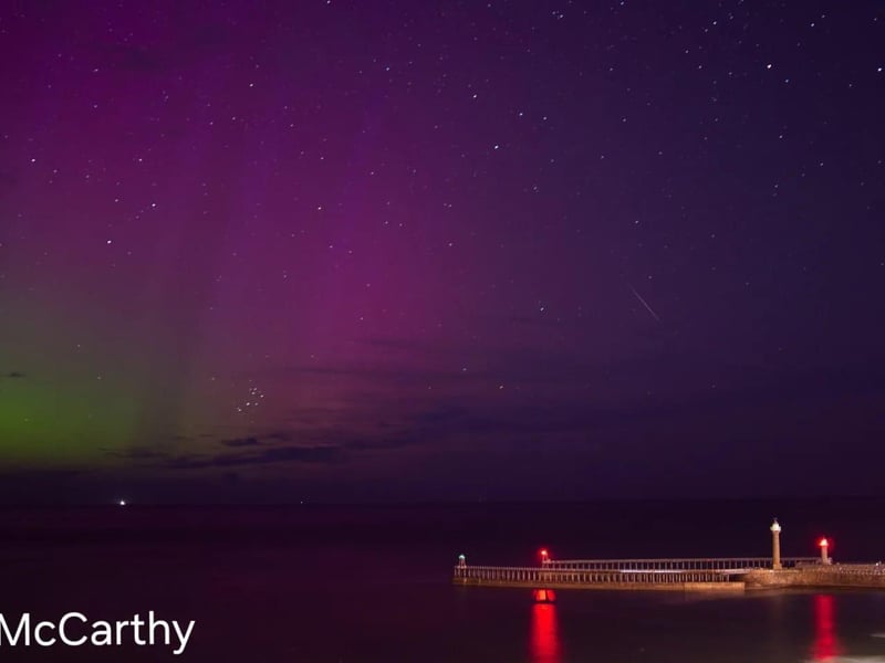 A softer and more subdued glow of the Aurora captured in Whitby.
