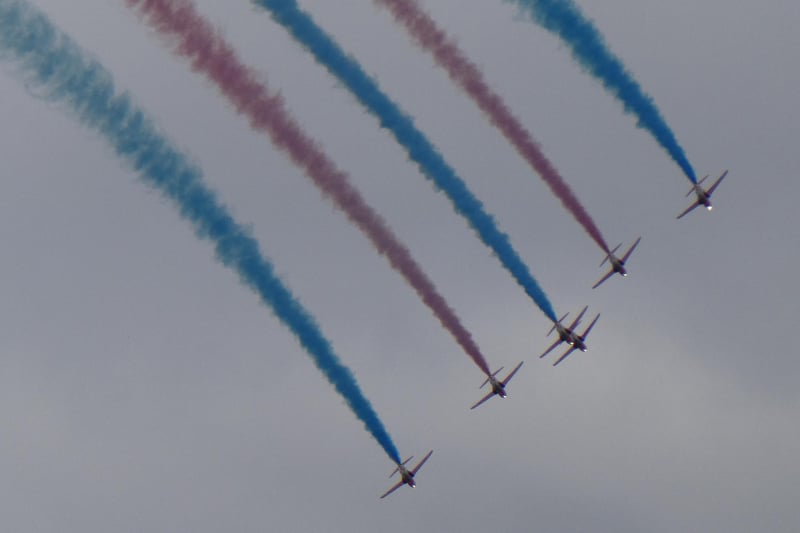 The Red Arrows performing over Whitby.
picture by Graham Templeton.