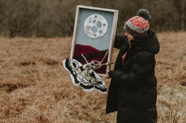 Magick and Wylds (Anna Tennant) with her work Moorland Moth.