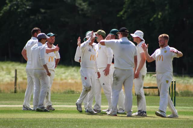 Ganton celebrate a wicket in their home clash against Wykeham.