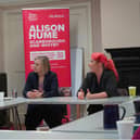 Shadow Secretary of State for Transport Louise Haigh MP (Far right) joined the Labour candidate for Scarborough and Whitby Alison Hume (centre) to hear about the transport challenges facing residents on the Yorkshire coast.