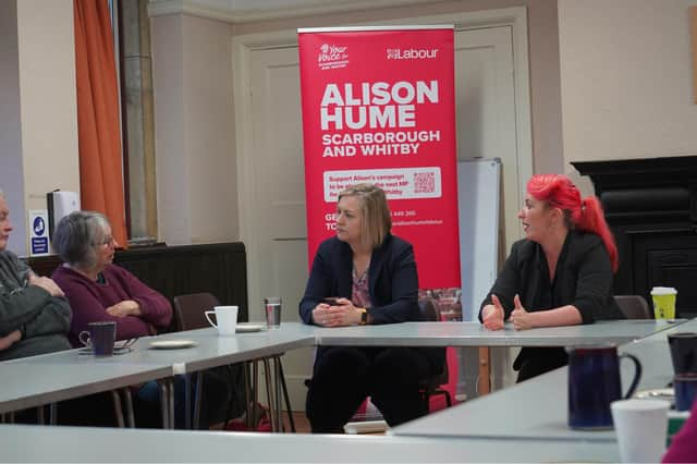 Shadow Secretary of State for Transport Louise Haigh MP (Far right) joined the Labour candidate for Scarborough and Whitby Alison Hume (centre) to hear about the transport challenges facing residents on the Yorkshire coast.