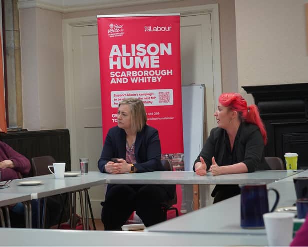 Shadow Secretary of State for Transport Louise Haigh MP (Far right) joined the Labour candidate for Scarborough and Whitby Alison Hume (centre) to hear about the transport challenges facing residents on the Yorkshire coast.