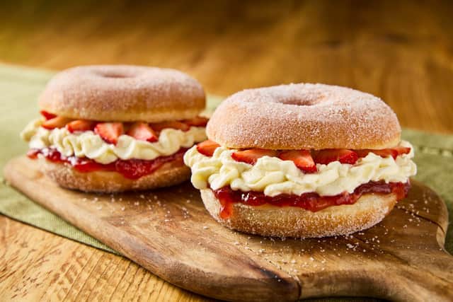 Morrisons serves up new Wimbledon doughnut loaded with fresh strawberries and cream.