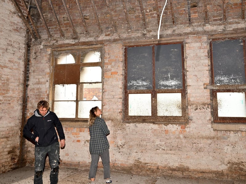 The couple view the interior
