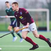 Tom Sanders in action for Scarborough Hockey Club Men's 2s. Photos by Will Palmer