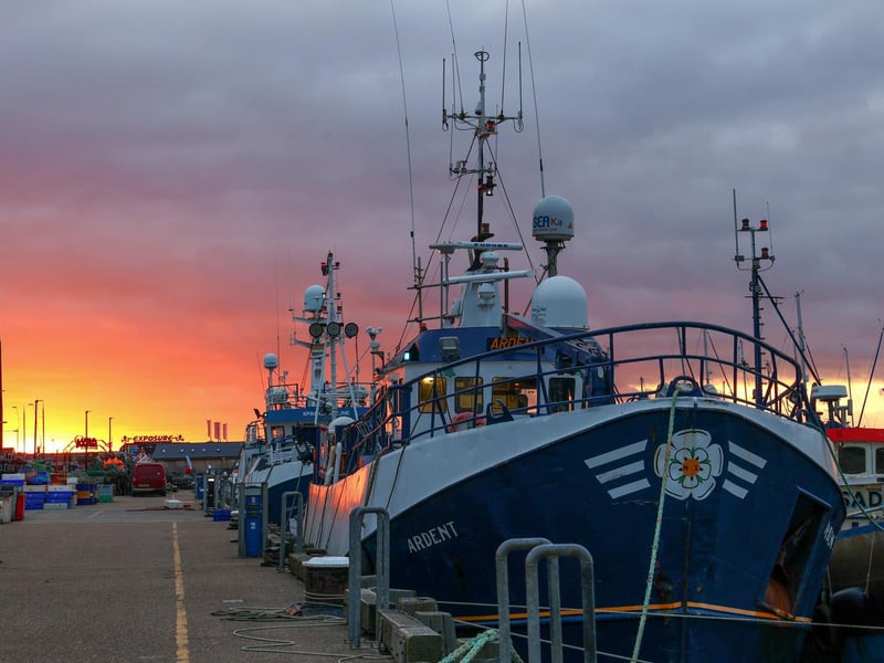 A flaming sky in this Scarborough sunrise, by Beverley Senturk.