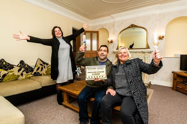 Garry and Vanessa Fletcher-Lonsdale have won the apartment  in a contest run by cavern owner Lisa Bowerman.