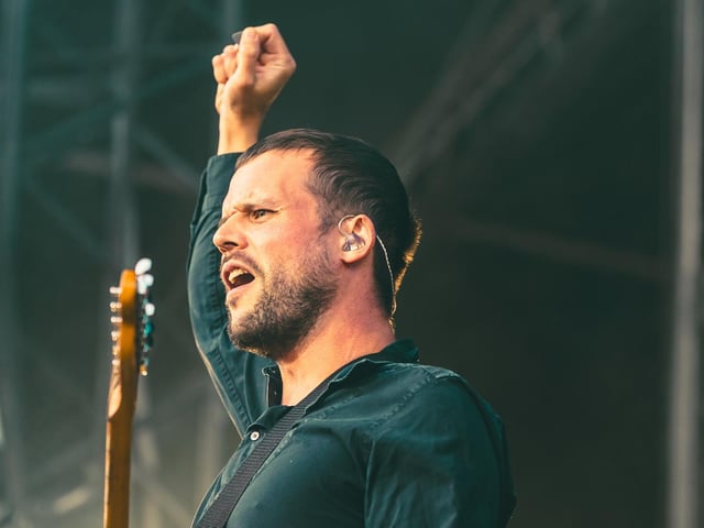 White Lies were fantastic, entrancing the crowd with their dramatic melodies.