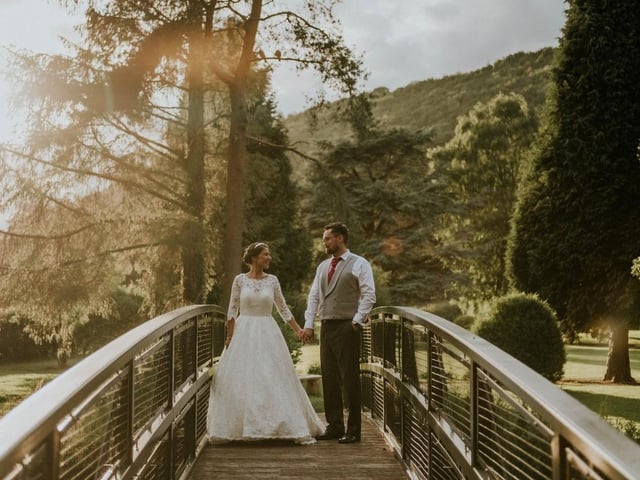 Happy couple on the bridge at Hackness Grange.
supplied by Hackness Grange