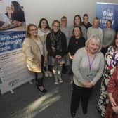 Sue Hinchcliffe, director of apprenticeships, front, with members of her team and current apprentices from Ebor’s Early Years Educator apprenticeship programme. Picture by Tim Moat