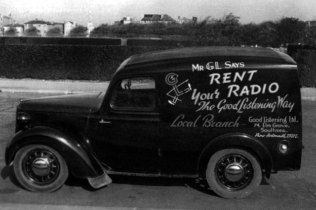 GL rental van
Before Radio Rentals came into business you could rent a wireless from Good Listening in Elm Grove.