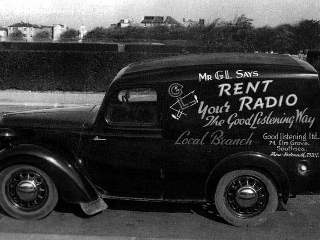 GL rental van
Before Radio Rentals came into business you could rent a wireless from Good Listening in Elm Grove.
