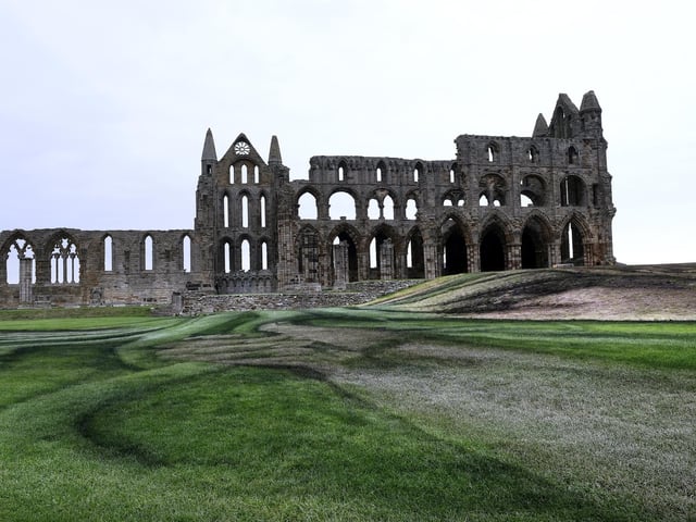 Artwork at Whitby Abbey to mark the National Lottery 30th.