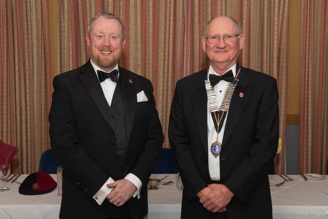 Old Bridlingtonion Club's president-elect Daren Wilkinson (left) with club president Paul Gibson.