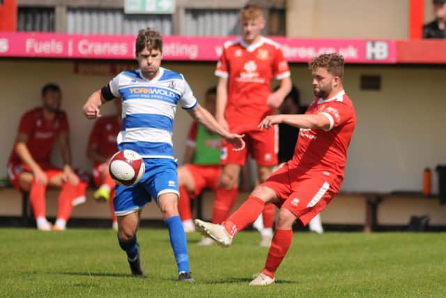 Former Bridlington Town player Tim Taylor and Andy Norfolk