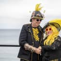 Jason and Sam Moore at the Steampunk  gathering in Whitby,  photographed by Tony Johnson for The Yorkshire Post.  26th July 2024
